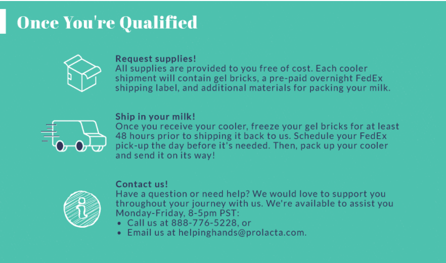 Once you're qualified you can request supplies